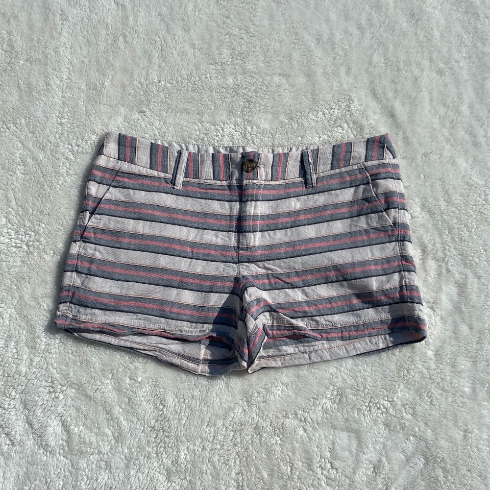 Pink Striped Lien Short